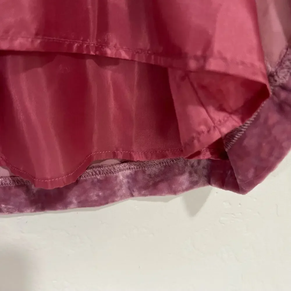 J.Crew Pink Purple Crushed Velvet Ruffle Tank Top Size Medium New